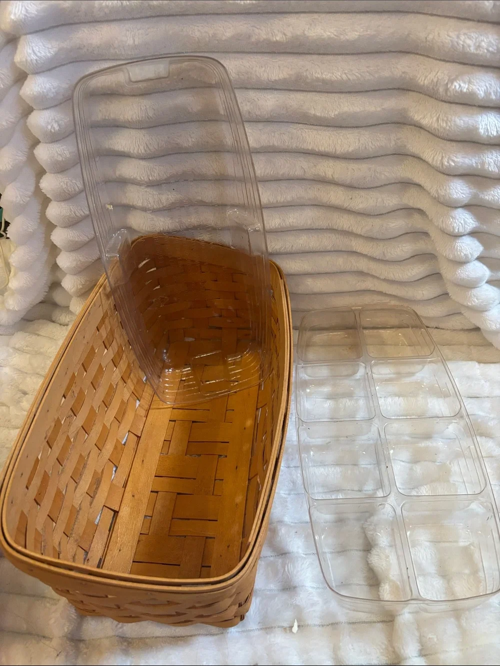 2000 Longaberger Vanity Basket with two Plastic Protectors Combo